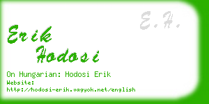 erik hodosi business card